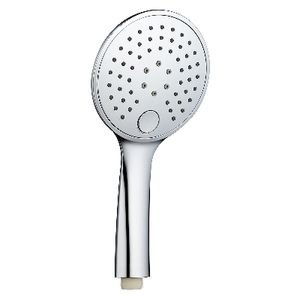 Pommeau de douche anti-calcaire à 3 jets, chromé, largeur 13 cm, sélecteur à bouton-poussoir - Product Image 1