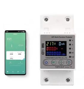 Medidor <span class=keywords><strong>de</strong></span> Energía Inteligente WiFi AC 63A 80-300V, Protector <span class=keywords><strong>de</strong></span> Voltaje y Fuga a Tierra, Interruptor <span class=keywords><strong>de</strong></span> Circuito, Monitor <span class=keywords><strong>de</strong></span> Electricidad para Riel DIN, Control Remoto por <span class=keywords><strong>APP</strong></span> - Product Image 1
