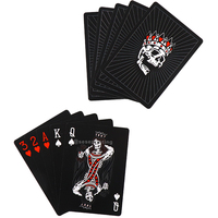 Concevez votre propre impression de jeu de cartes à jouer noire double face personnalisée avec logo photo