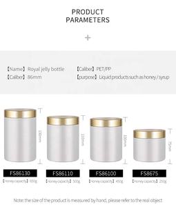 Bocaux en PET blanc de bonne qualité 250g 450g 500g 650g pour la <span class=keywords><strong>gelée</strong></span> <span class=keywords><strong>royale</strong></span>, emballage plastique, bocaux à sirop, miel avec étiquette - Product Image 6