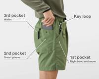 Shorts cargo d'été pour hommes de haute qualité, en nylon, personnalisés, à séchage rapide, légers, résistants aux déchirures, imperméables, décontractés, pour la randonnée