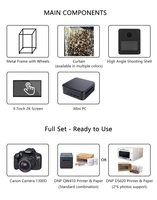 Kit de photomaton portable tout-en-un avec écran tactile 9,7 pouces, appareil photo, imprimante, mini PC Intel I7, papier photo