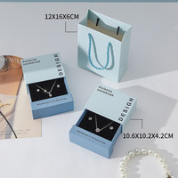 Caja de Joyería de Papel Reciclado con Diseño Terrazzo, Juego de Bolsas de Regalo, Inserto de Esponja Personalizado Exclusivo, Embalaje para Anillos y Collares