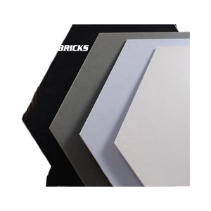 Lớn 520x600 lục giác không trượt gốm mờ gạch lát sàn kết cấu rắn màu đen trắng firebrick điểm nhấn hình đặc biệt 8-9mm - Product Image 4