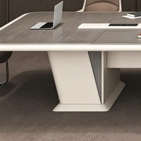 Table de conférence minimaliste moderne de 87 à 315 pouces de large (7 à 26 pieds) pour 6 à 26 personnes avec structure en acier