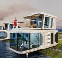 Maison capsule préfabriquée haut de gamme, 2 chambres, 2 étages, maison mobile miniature, maison de vacances hors réseau, vente en gros directe d'usine