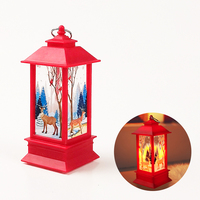 Lanterne LED de Noël de 5 pouces, lampe décorative suspendue, imprimé Père Noël, bonhomme de neige, cerf, décoration de fête, décoration de table, cadeau