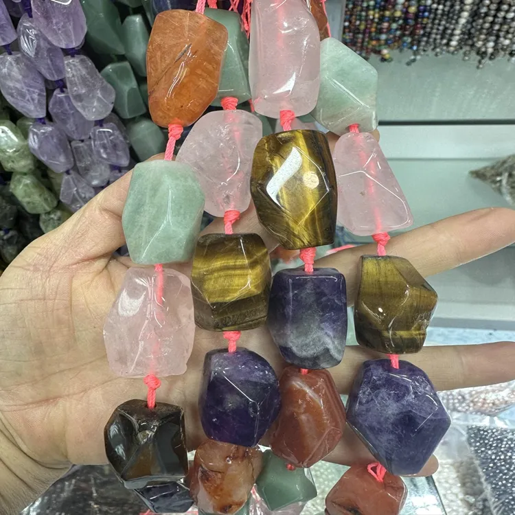 DIY Natural Gemstones Beads Crystal Jade Agate Beads Chains for Jewelry Making Handmade Factory Price