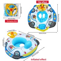 Siège flottant gonflable en PVC pour bébé, anti-chute, avec volant simulé, pour la natation des nourrissons, disponible en stock transfrontalier
