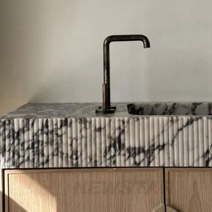 Wholesale Calacatta Viola Marble Polished <b>Bathroom</b> Single <b>Sink</b> Natural Marble Vanity Basin Purple <b>Bowl</b> Stone Basin - Product Image 1