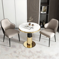 Ensemble table et chaises de réception et de négociation OEM de luxe, moderne, minimaliste, en marbre, écologique et réglable pour petit bureau