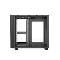 Boîtier d'ordinateur vertical Micro ATX incurvé Cross-border Prism Mini avec panneau latéral en verre trempé, refroidissement liquide et ports USB 3.0 avant
