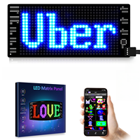 Panel LED Flexible para Automóvil, Pantalla LED USB de 5 V con Bluetooth, Patrón de Texto Programable, Control Remoto, Pantalla LED