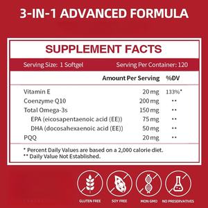 Complément alimentaire Coenzyme Q10 en vrac, poudre CoQ10, gélules molles CoQ-10 pour adultes, marque privée ODM/OEM - Product Image 2