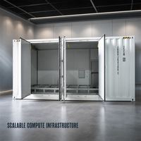 Centre de données conteneurisé haute densité pour clusters de GPU IA avec refroidissement liquide double air et eau chaude, isolation allée chaude-froide