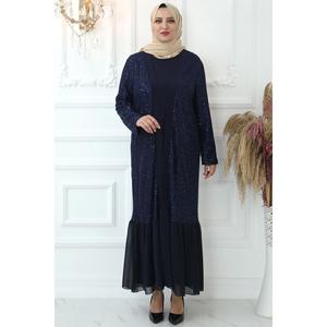 Hijab abbigliamento taglie forti Asrın pizzo sabbioso Plus Size Hijab abito da sera