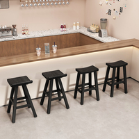 Tabouret de bar en bois massif noir style chaise haute simple pour la maison et le salon chaise de bar de l'île