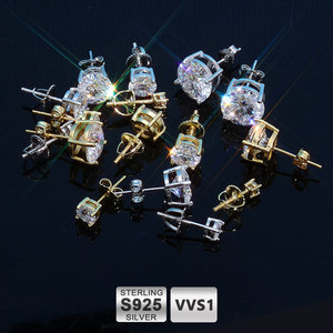 NUOYA 3mm 4mm 5mm 6mm VVS Mossanite <strong>Stud</strong> Earring 925 Sterling <strong>Silver</strong> Threaded <strong>Silver</strong> Needle Design Round Diamond <strong>Stud</strong> Earring - Product Image 5