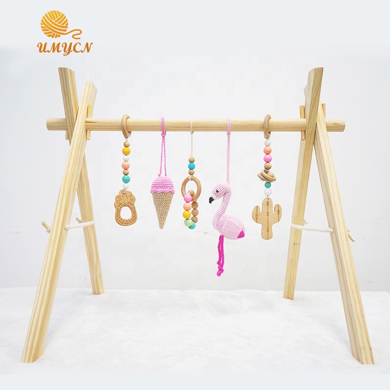 Развивающая деревянная игрушка-фламинго для детей