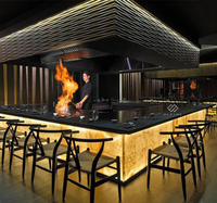 Meubles commerciaux personnalisés, comptoir de réception de bar moderne avec éclairage LED, comptoir de bar pour bar à domicile, hôtel et centre commercial avec garantie de 10 ans