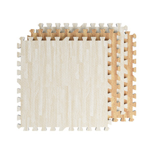 Tapis de jeu en mousse à effet bois Ay-mwdd, tapis de sol carré en EVA pour salon, chambre à coucher, bureau, 0-24 mois, unisexe - Product Image 1