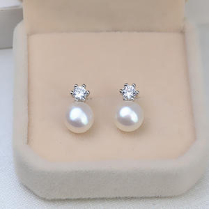 Personalized S925 Silver Fan-Shape Semi-Finished <b>Earrings</b> for Women Trendy Pearl Hollow <b>Holder</b> DIY <b>Earring</b> - Product Image 3