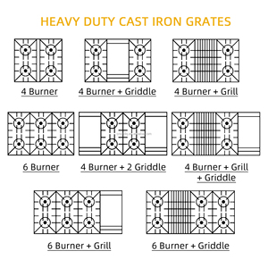 Joohtec ET-Chứng Nhận Thép Không Gỉ 6 Burner Vỉ Nướng Độc Đáo Khu Dân Cư Bếp Điện Phạm Vi Tùy Chỉnh Nhà Máy Nhà Sản Xuất - Product Image 5