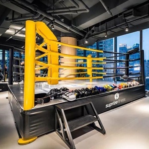 Aji Fighting Wolon Ufc Thai MuayBjj ArenaレスリングリングデザインMMAケージ5x54x4フロアレベル屋外ボクシングリング販売用