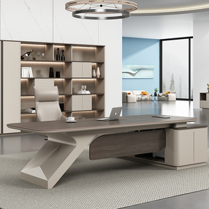 Escritorio de oficina ejecutivo moderno de nuevo diseño, muebles de escritorio de oficina, gerente de CEO para el hogar con estantería - Product Image 1