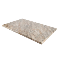 Table de jardin ronde en mélamine moulée, effet marbre gris, résistante aux intempéries, plateau de table extérieur pour patio, café, restaurant