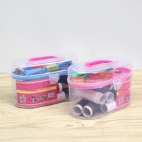 Portable multifonctionnel petite taille boîte à coudre en plastique point de croix Kit de couture outil avec Double niveaux coffre au trésor conception