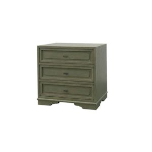 Mesita de noche con 3 cajones, mueble de almacenamiento de madera verde pistacho, muebles de dormitorio - Product Image 2