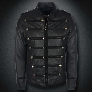 Mens Black <b>Gothic</b> Leather <b>Jacket</b> - Product Image 3