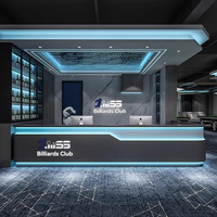 Salle de billard de style industriel et comptoir de caisse de salle de sport et réception de bar et table d'angle de salon pour café Internet Esports