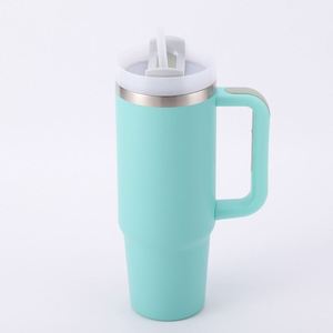 <b>Travel</b> Car H2.0 Handle <b>Mug</b> 30oz Double Wall <b>Insulated</b> Tumbler Lid Straw Anti-Slip OEM Custom Color - Product Image 5