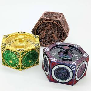 Dés métalliques polyédriques à 6 faces, jouet tournant hexagonal original, gyroscope, dés à manivelle pour jeux de table DND RPG - Product Image 2