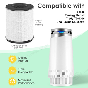 H13 Echter HEPA-Filter für Tierhaare, Rauch, Staub, Pollen Umweltfreundlicher Haushaltsluftreiniger Ersatzfilter <span class=keywords><strong>Tredy</strong></span> TD-1300 - Product Image 4