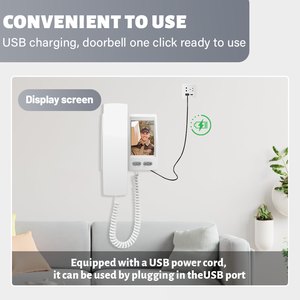 Caméra de sonnette sans fil étanche 1600mAh sans connexion WiFi Caméra de <span class=keywords><strong>porte</strong></span> à vision nocturne IR avec écran LCD de 4 pouces - Product Image 6