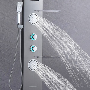 Colonne de douche murale en acier inoxydable avec jets de massage et cascade pour salle de bain - Product Image 2
