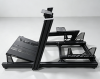 Cockpit de simulation de course inclinable en profilé aluminium 4080 avec support de siège et levier de vitesses pour simulateur de conduite