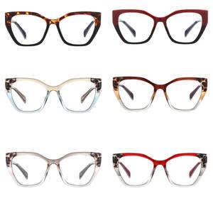 Gafas de Sol Cat Eye 87201, Montura Completa de Acetato TR90, Protección Anti Luz Azul, Diseño Unisex con Bloques de Color a la Moda - Product Image 4