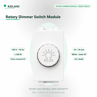 Module d'interrupteur rotatif à variateur de lumière Kolani, 220V 50Hz Max 200W 23x36mm, contrôle de luminosité progressif avec boîtier PC ignifuge