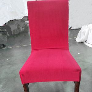 Housse de chaise de salle à manger en velours et spandex, extensible dans 4 directions, courte, élastique, vente en gros - Product Image 3