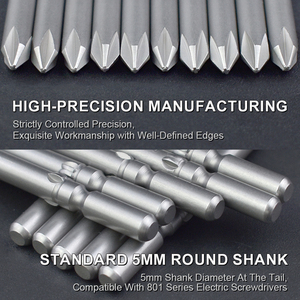 Punta per Cacciavite Phillips <span class=keywords><strong>Serie</strong></span> Necal 801, Acciaio Legato S2, Magnetica, Attacco da 5mm, per Cacciaviti Elettrici - Product Image 5