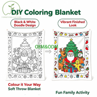 Selimut Fleece Empat Musim Ramah Lingkungan, Hadiah Natal Kartun Personalisasi DIY, Selimut Anime Kustom untuk Anak-anak, Mewarnai Musim Dingin