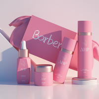 Set Cosmétique Vide pour Soins Corporels, Flacon de Lotion Airless Rose Rond Recyclé, Avec Logo Personnalisé, Emballage Frosted pour Peau