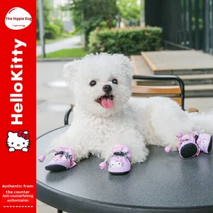 Chaussures <span class=keywords><strong>pour</strong></span> <span class=keywords><strong>chien</strong></span> en tissu imperméable à semelle souple <span class=keywords><strong>pour</strong></span> petites races, antidérapantes, fines, respirantes, couvre-pieds d'intérieur, toutes saisons - Product Image 4