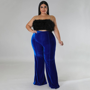 Nuovi Arrivi Moda Casual <span class=keywords><strong>Pantaloni</strong></span> da <span class=keywords><strong>Donna</strong></span> <span class=keywords><strong>Taglie</strong></span> <span class=keywords><strong>Forti</strong></span> 5XL <span class=keywords><strong>in</strong></span> Velluto a <span class=keywords><strong>Vita</strong></span> Alta e Gamba Larga - Product Image 4