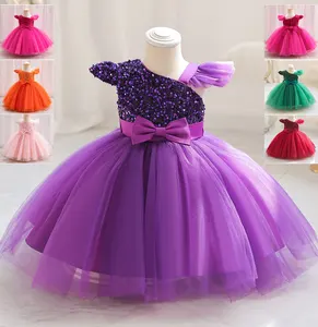 Женское мини-платье для вечеринки, платье с блестками и цветами для первого дня рождения, костюм для маленьких девочек, платье принцессы