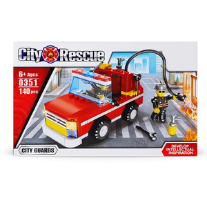 City Rescue <b>Fire</b> Truck 140 Pcs Building Blocks For Kids Ages 6+ City Guards Set - Product Image 3
